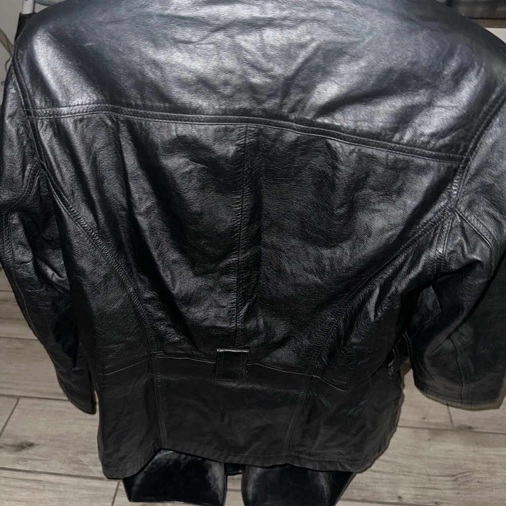 Men’s Pre Own As Is SizeS Small Button Wilson’s Express Black Leather Jacket - Picture 5 of 6